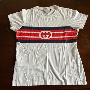 Gucci interlocking G stripe T-shirt White small